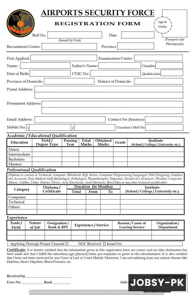 Application form latest download