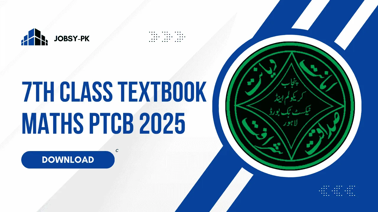 7th Class Maths Punjab Text Book latest 2025