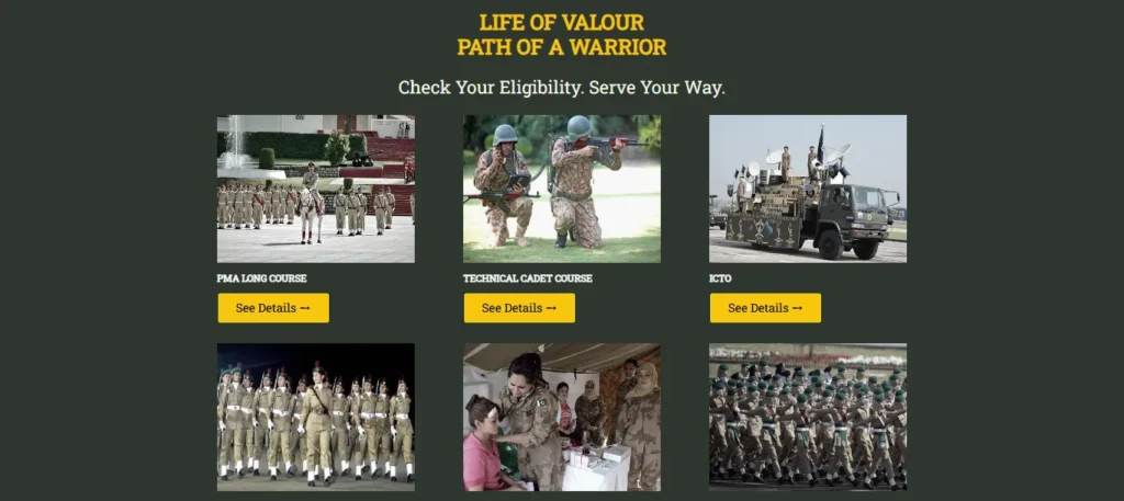 pak army jobs official website